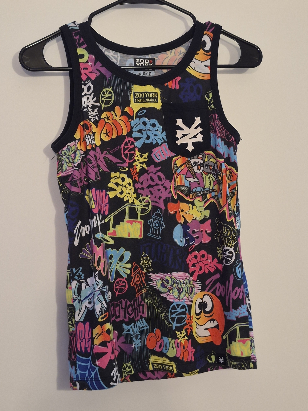 Zoo York Black Tank Top with Neon Graffiti Print